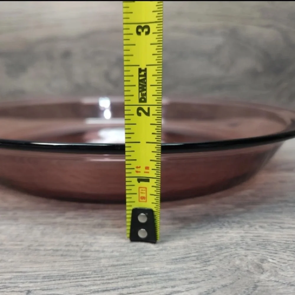 Vintage PYREX # 209 VISIONS Glass Pie Plate Baking Dish CRANBERRY‎ N.Y. USA 9
